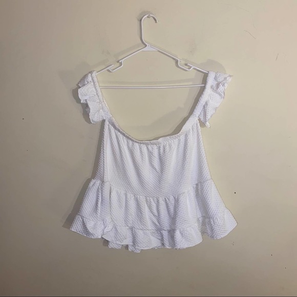URBAN OUTFITTERS textured off the shoulder top L - Picture 2 of 4